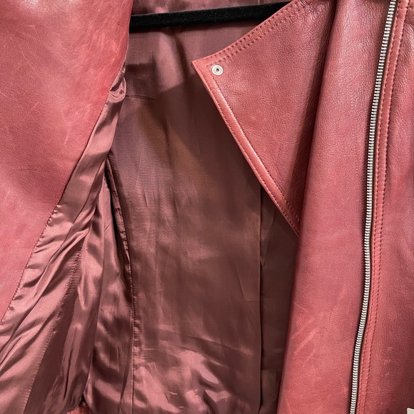 Karen Milllen burgundy leather moto biker jacket in excellent condition. - Picture 6 of 7
